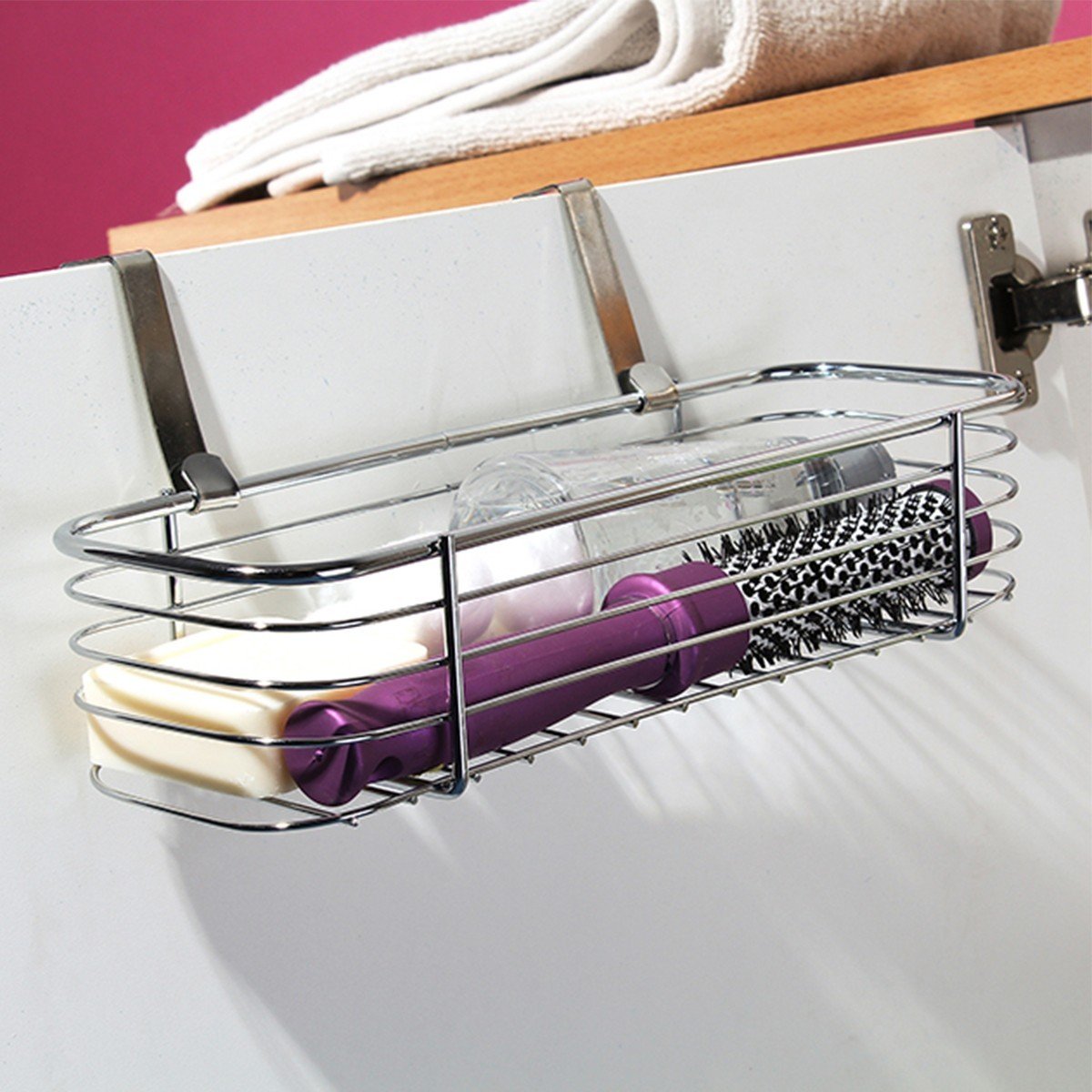 Panier filaire en métal à suspendre argent, CALICOSY