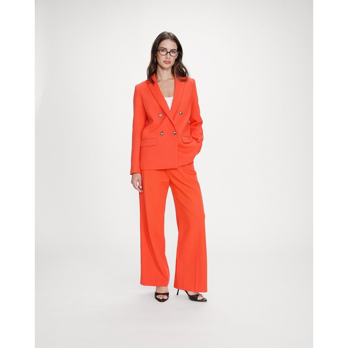 Blazer croisé PARFAITE orange sanguine, GRACE & MILA