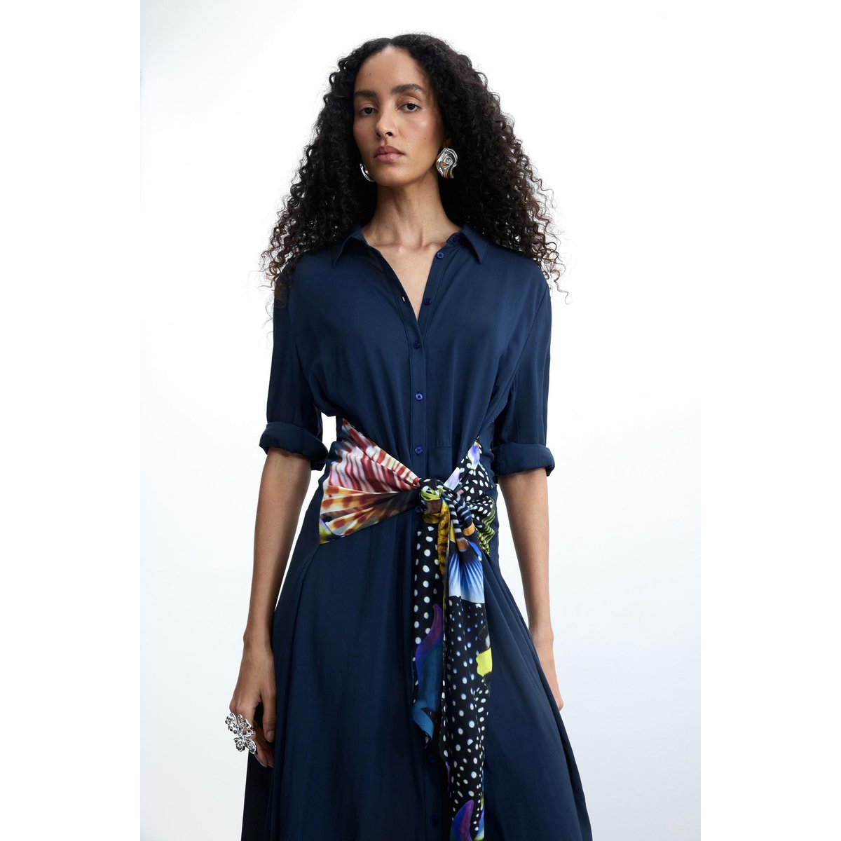 Robe chemise midi M. C. Lacroix bleu, DESIGUAL