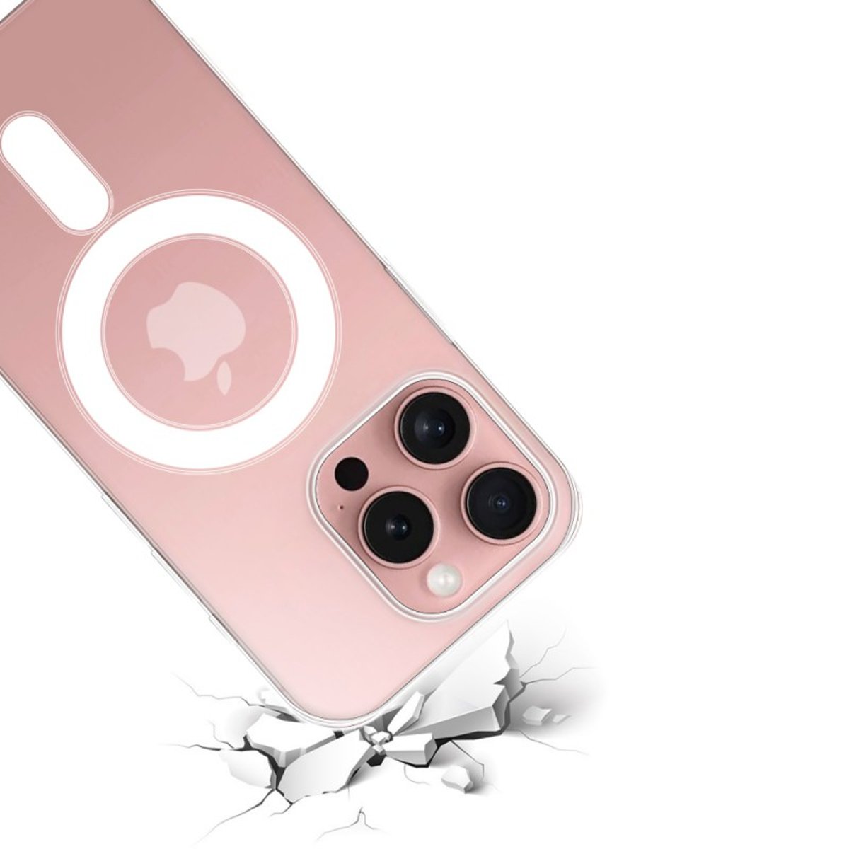 Coque Anti-choc compatible Magsafe pour iPhone 16 Pro Transparente + 2 vitres transparent, EVETANE