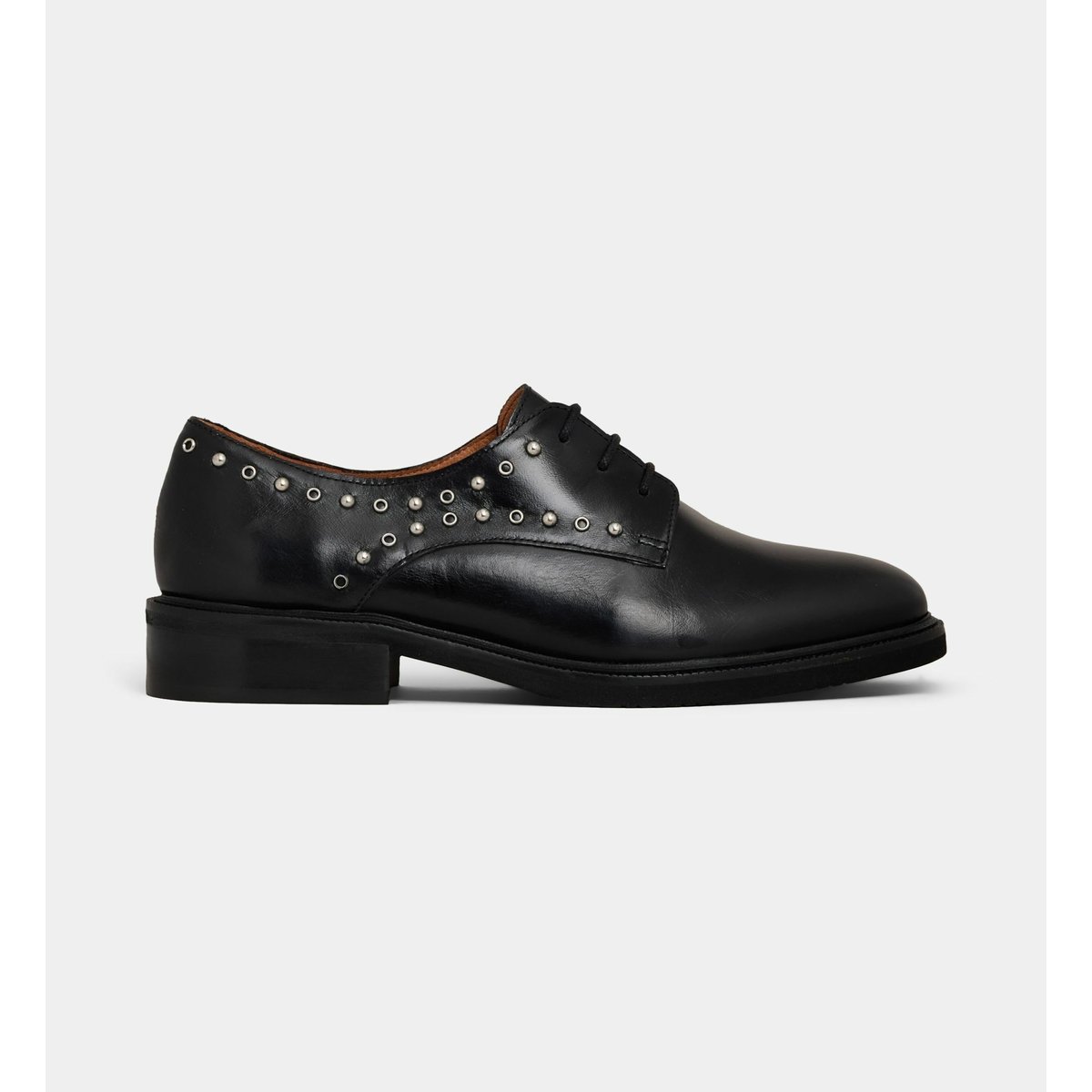 Derbies alexia studs cuir noir, GALERIES LAFAYETTE