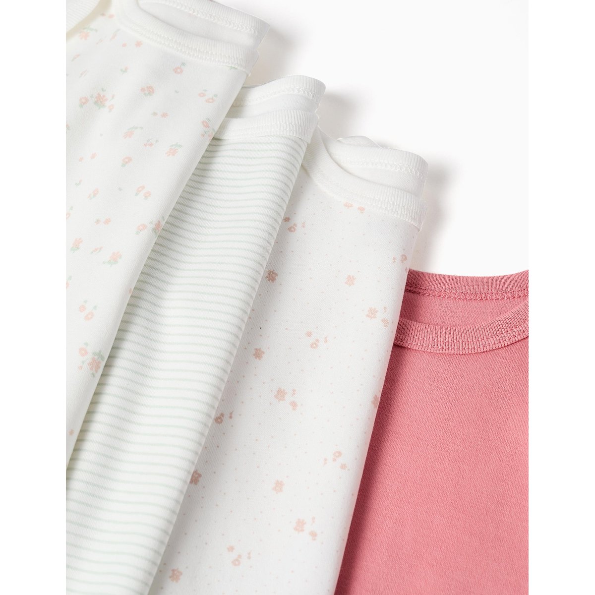 Lot de 4 bodies en coton unis/imprimés multicolore, ZIPPY