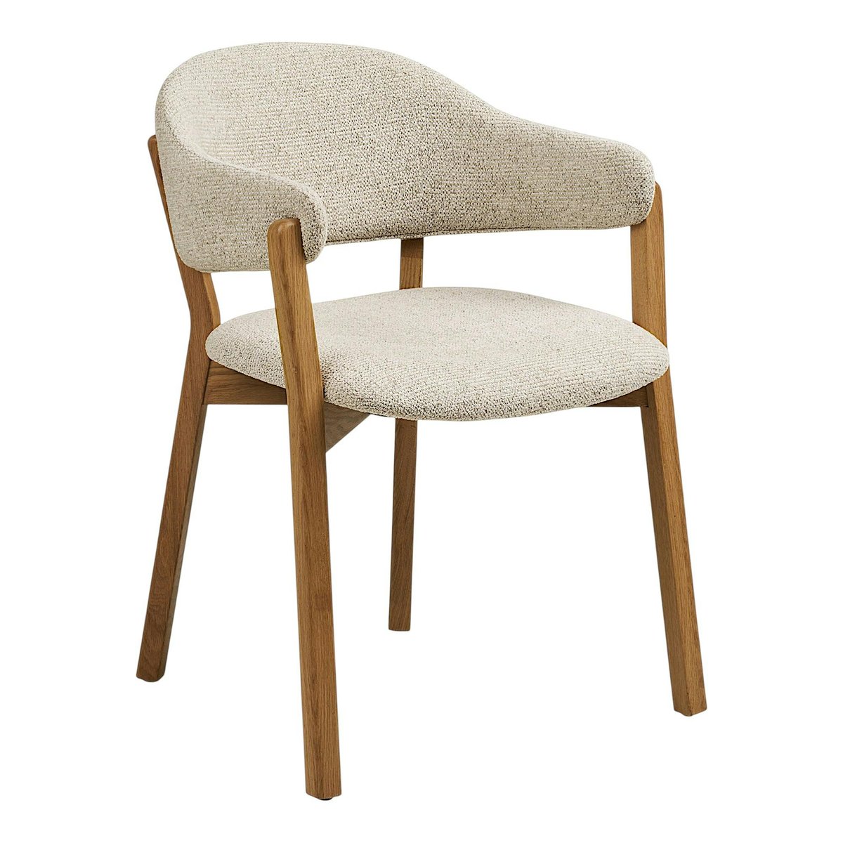 Fauteuil de table en bois et tissu beige (lot de 2) AMSTERDAM beige, PIER IMPORT