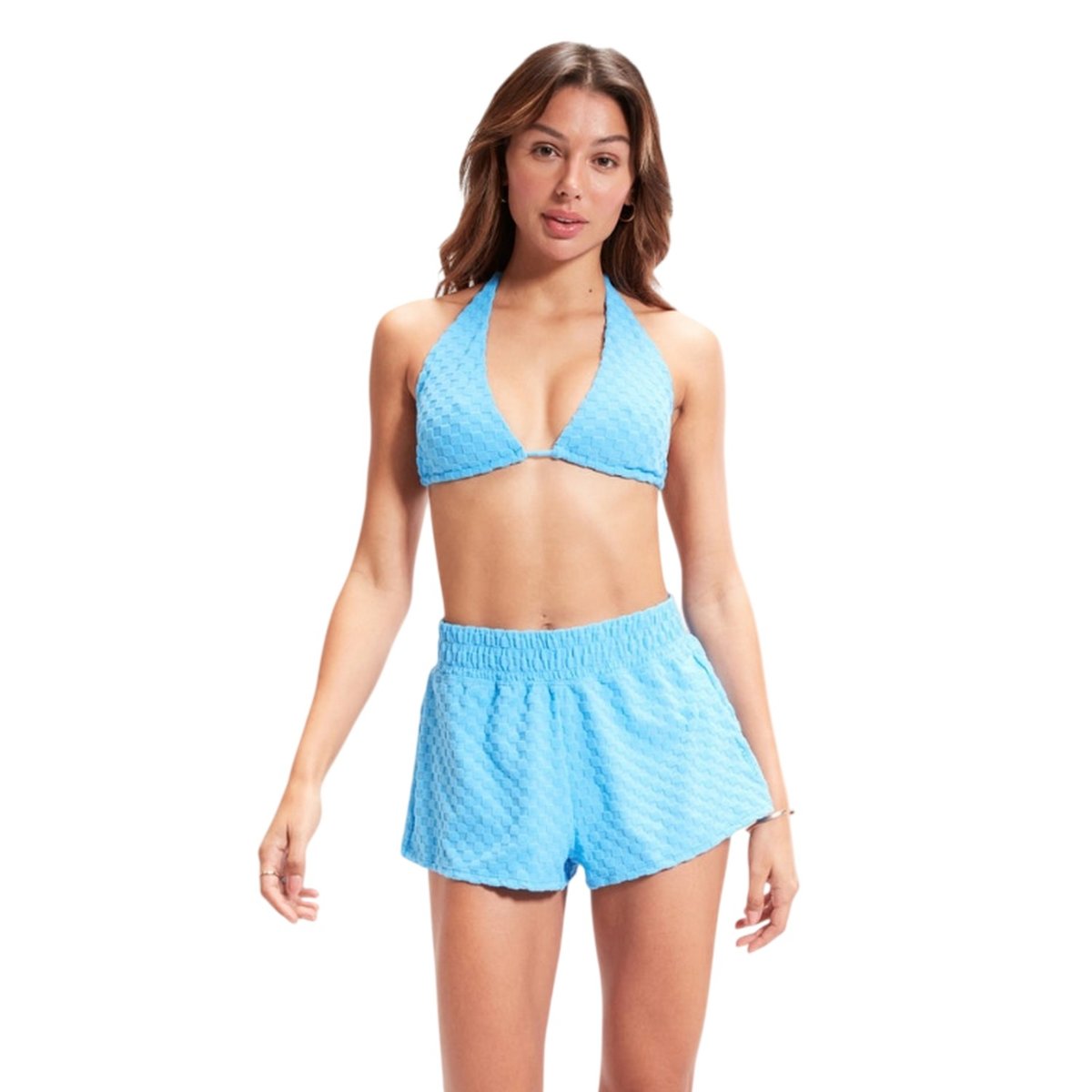 Haut de maillot de bain motif/style damier bleu, SPEEDO