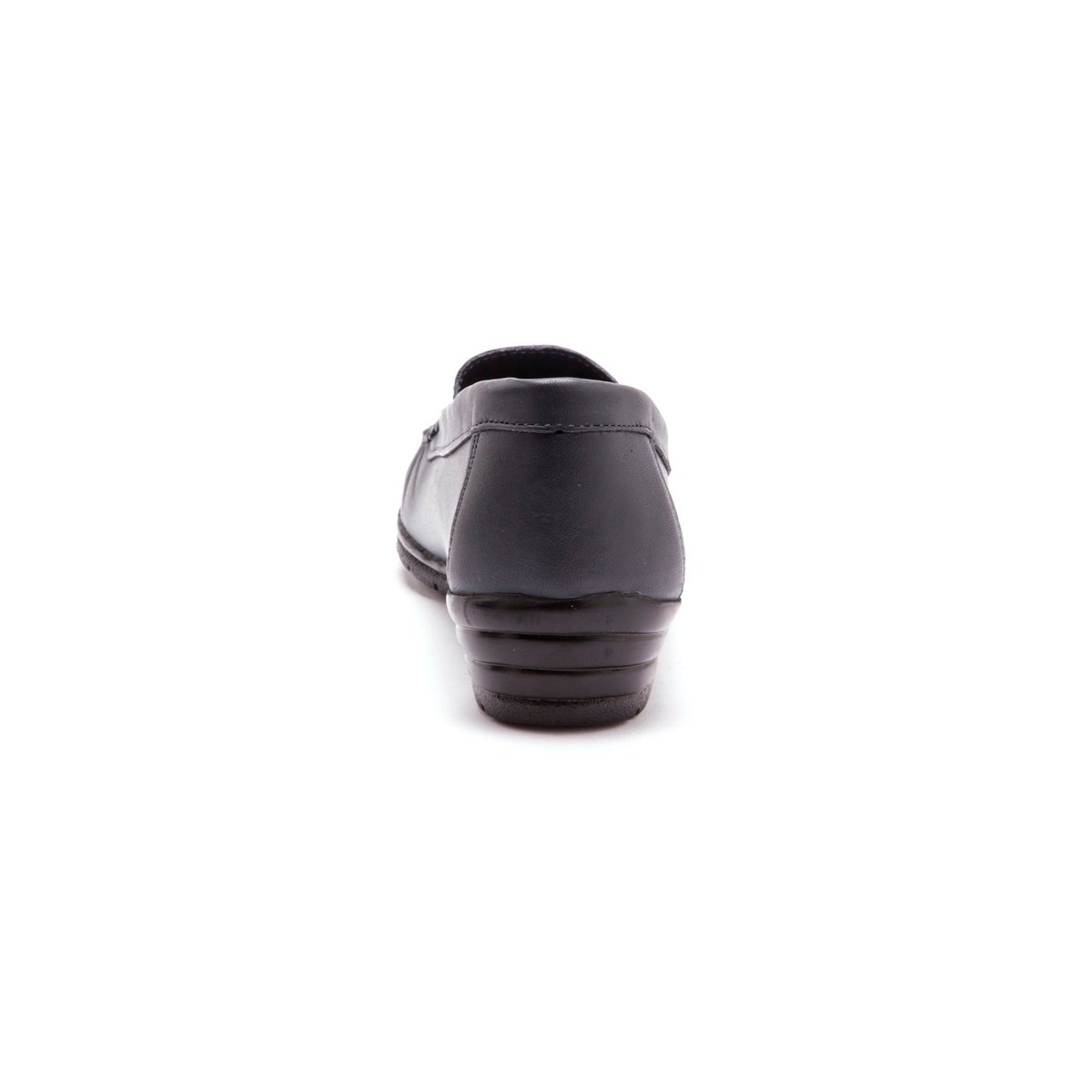 Mocassins À Plateau Lisse Cousu Main, Grande Largeur bleu foncé uni, PEDICONFORT