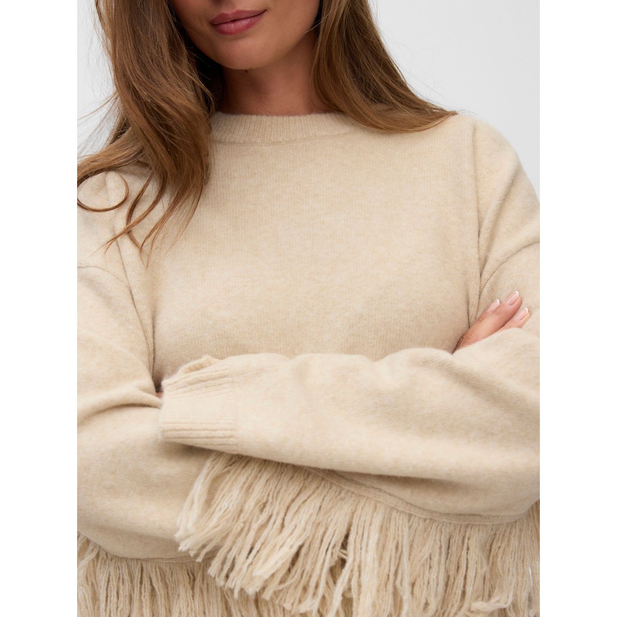 Pull En Maille oatmeal 1, VERO MODA