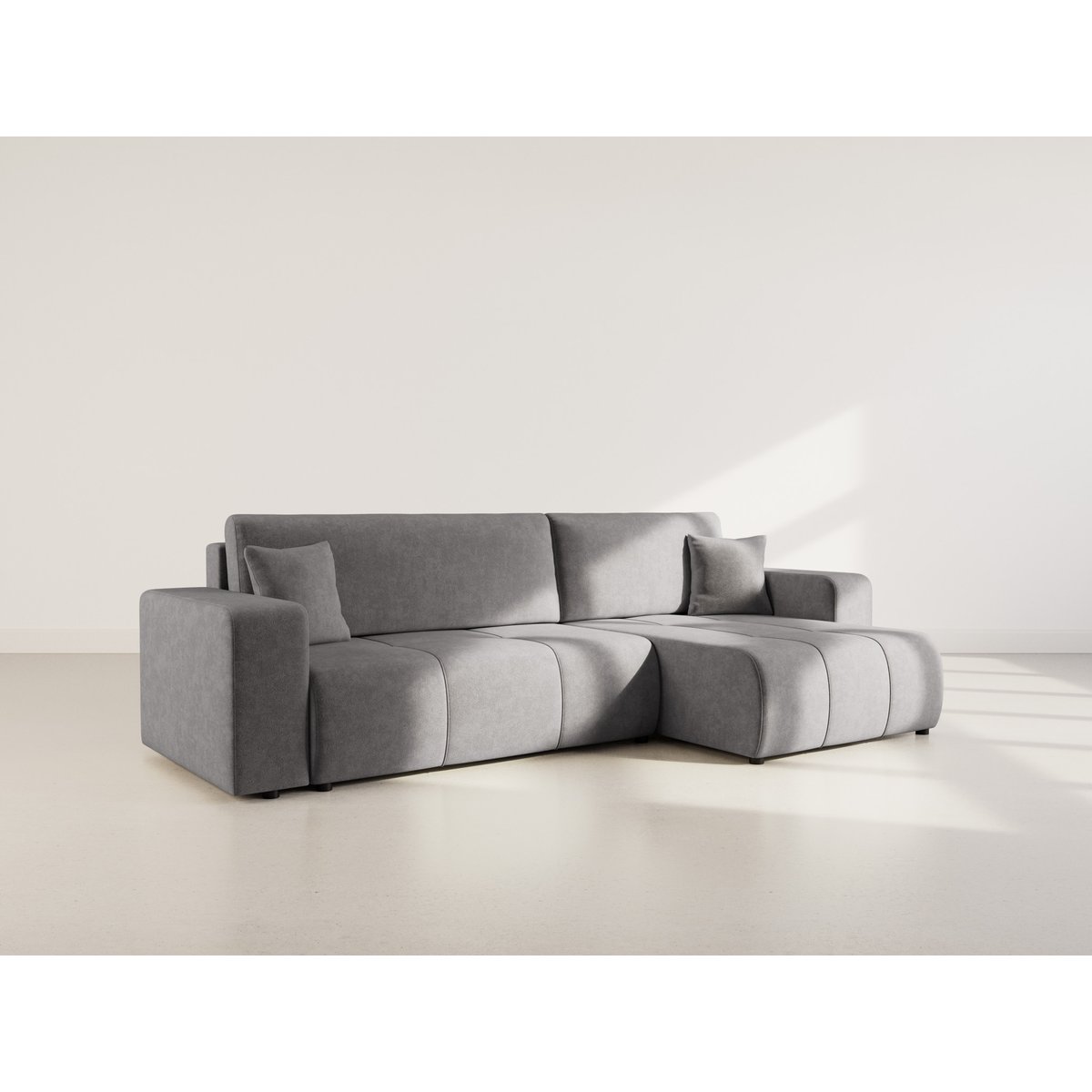 Canapé d'Angle Convertible 5 places - NICOLE gris, BEST MOBILIER
