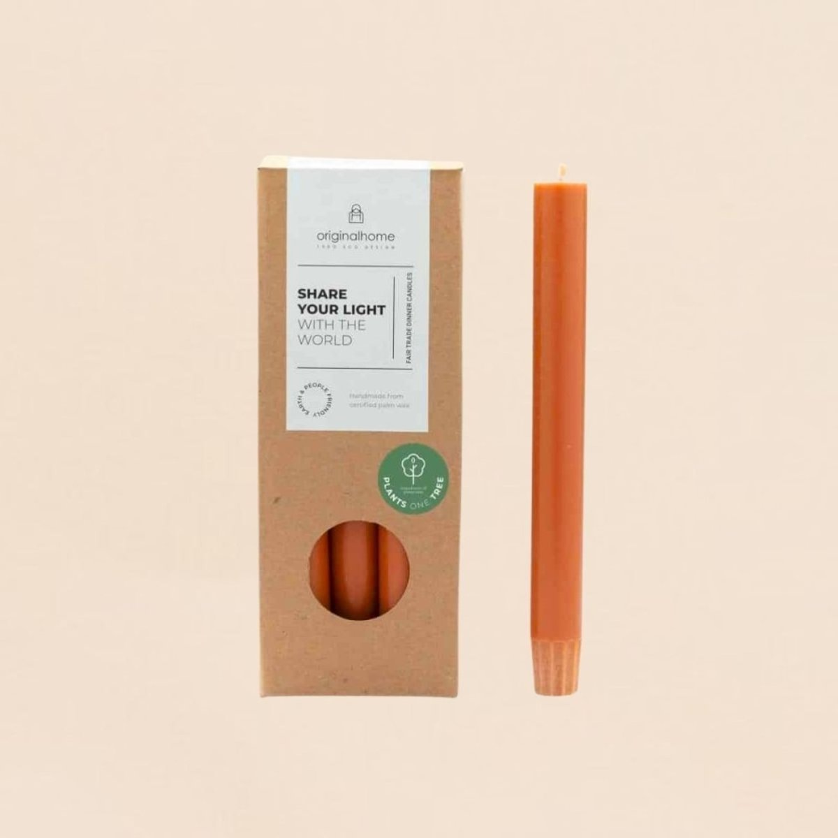 Set de 10 bougies cierges 20 cm marron, ORIGINALHOME