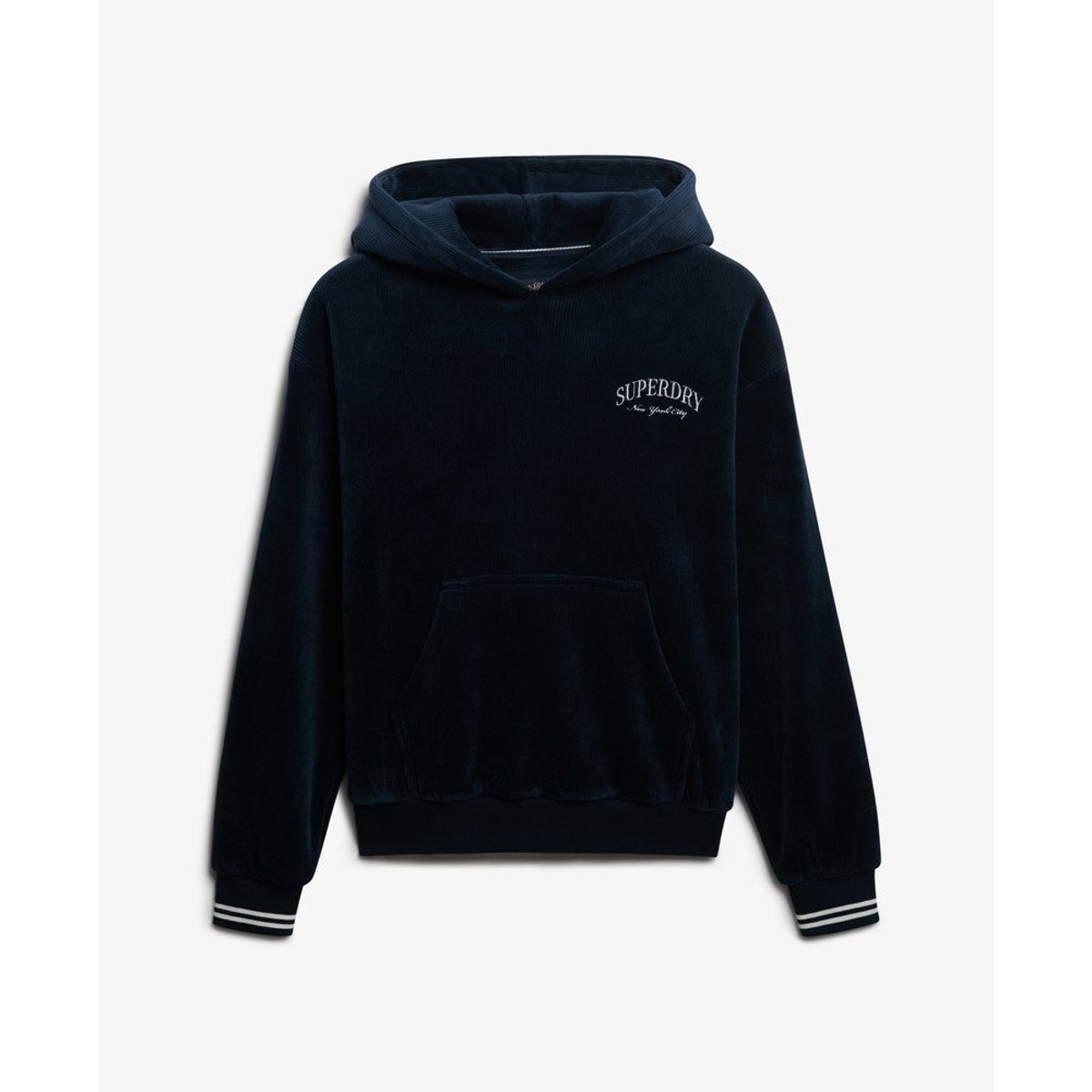 Sweat à capuche Country Club Velour Décontracté bleu marine intense, SUPERDRY