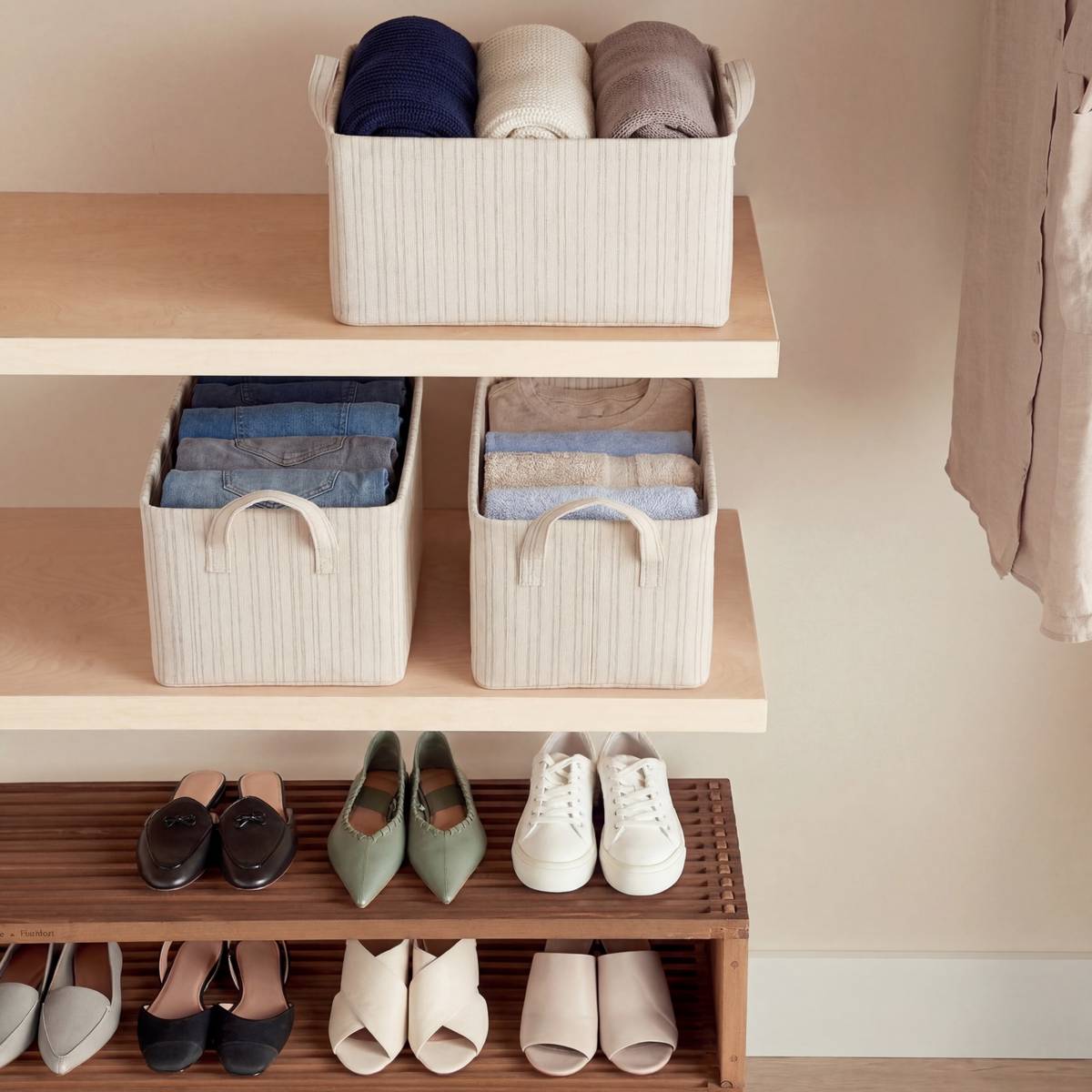 Panier de rangement rectangulaire SILNEA beige lin, 5FIVE SIMPLY SMART