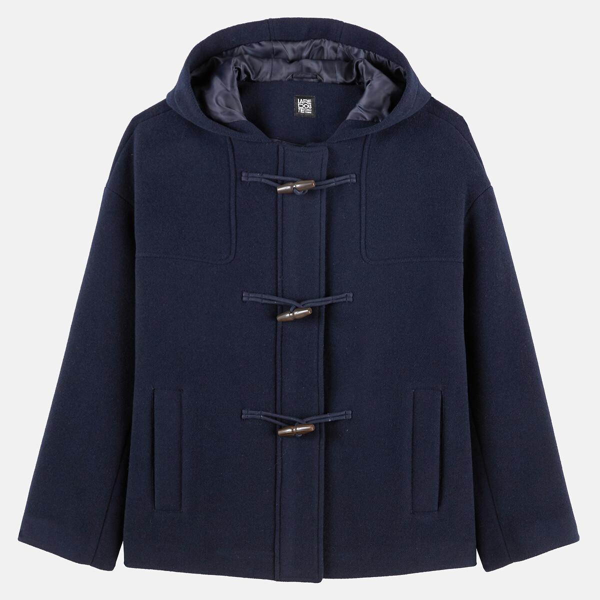 Kurzer Dufflecoat mit Kapuze marine, LA REDOUTE COLLECTIONS
