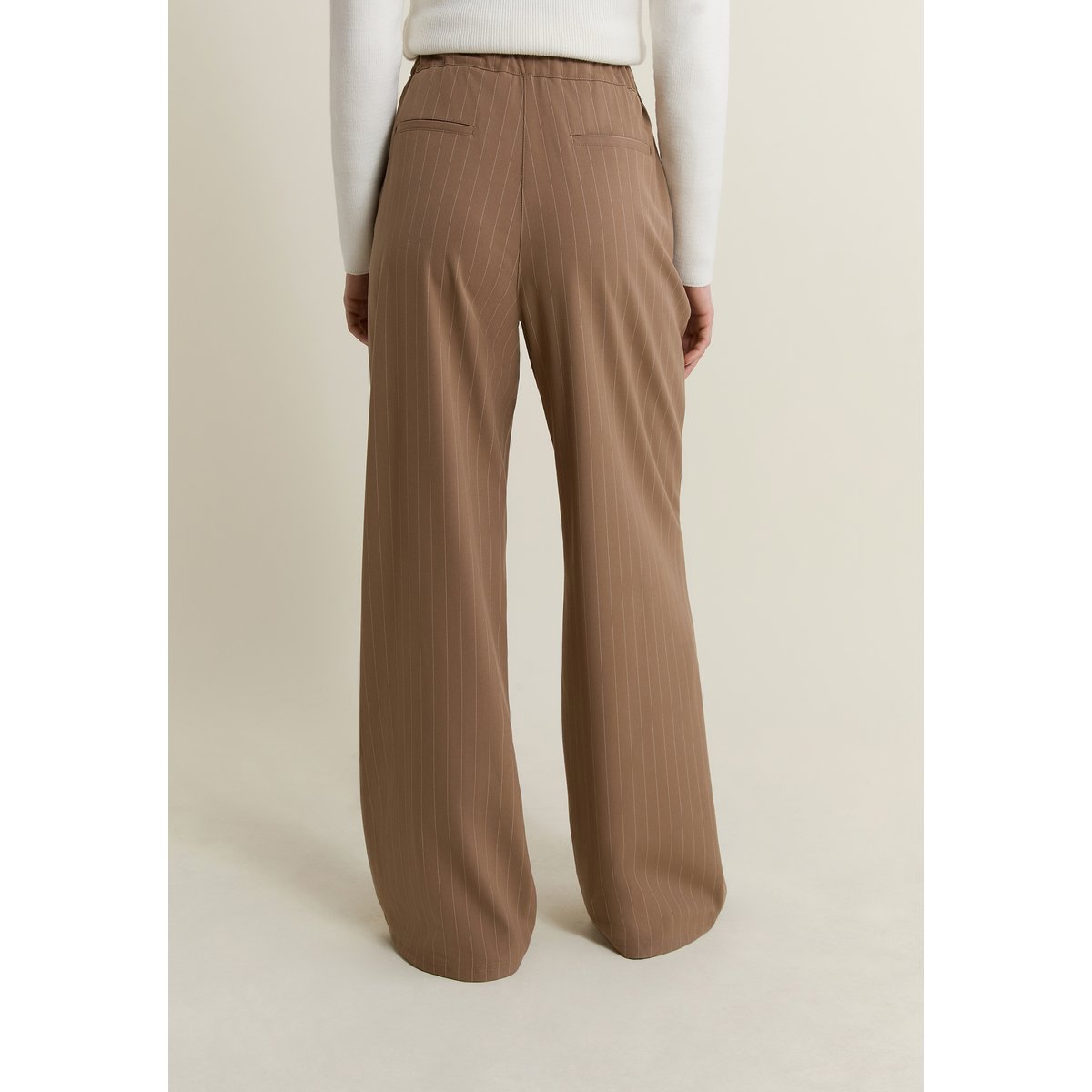 Pantalon droit rayé VENICE RAY marron, ETAM