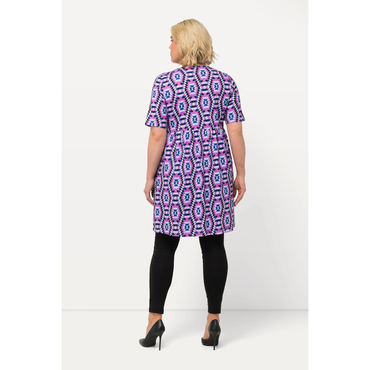 T-shirt long ligne A. Col rond lande clair, ULLA POPKEN