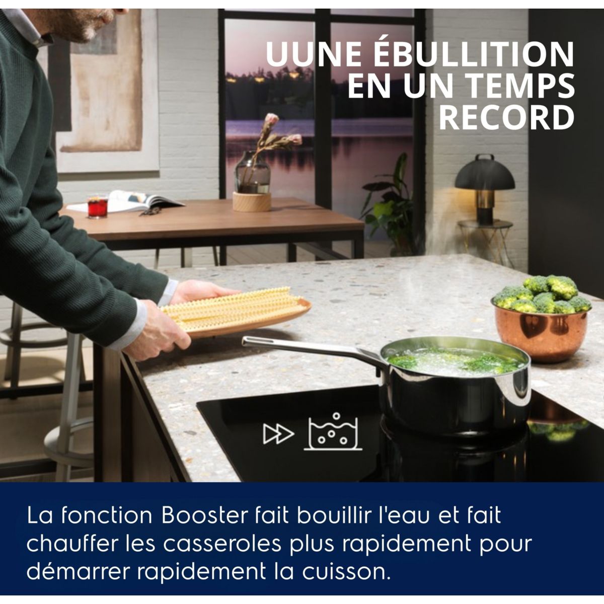 Plaque induction EIS62453 - Anti-débordement SenseBoil 4 foyers couleur unique, ELECTROLUX