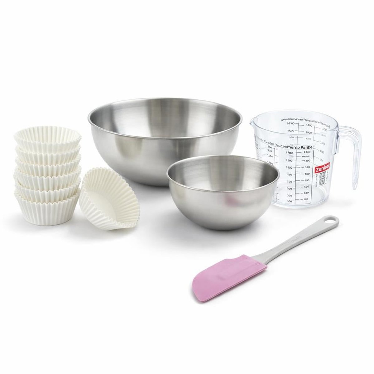 Set de 79 ustensiles de pâtisserie moules à muffins NATURE FSC blanc, ZENKER
