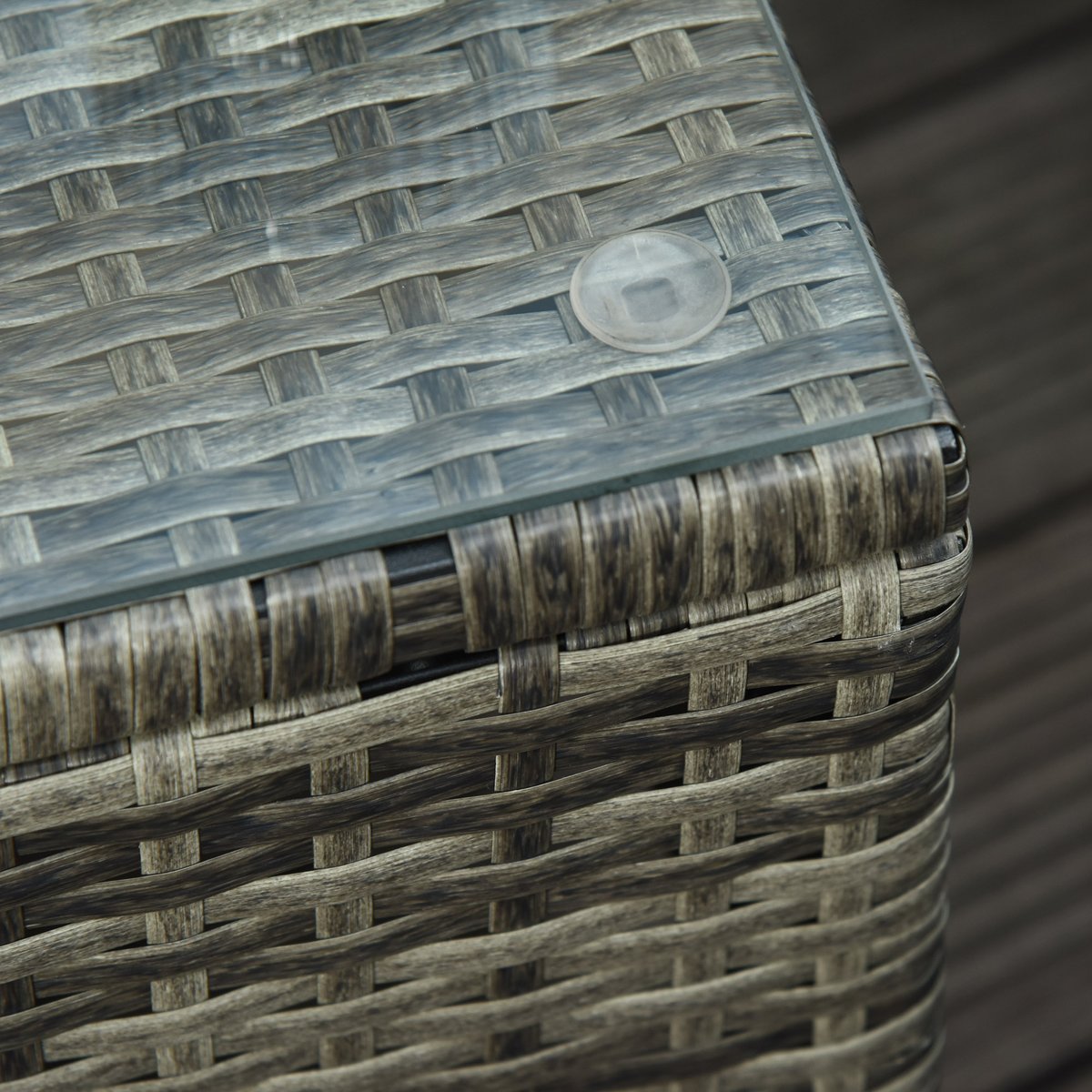Ensemble de chaises longues en rotin Résine gris, OUTSUNNY