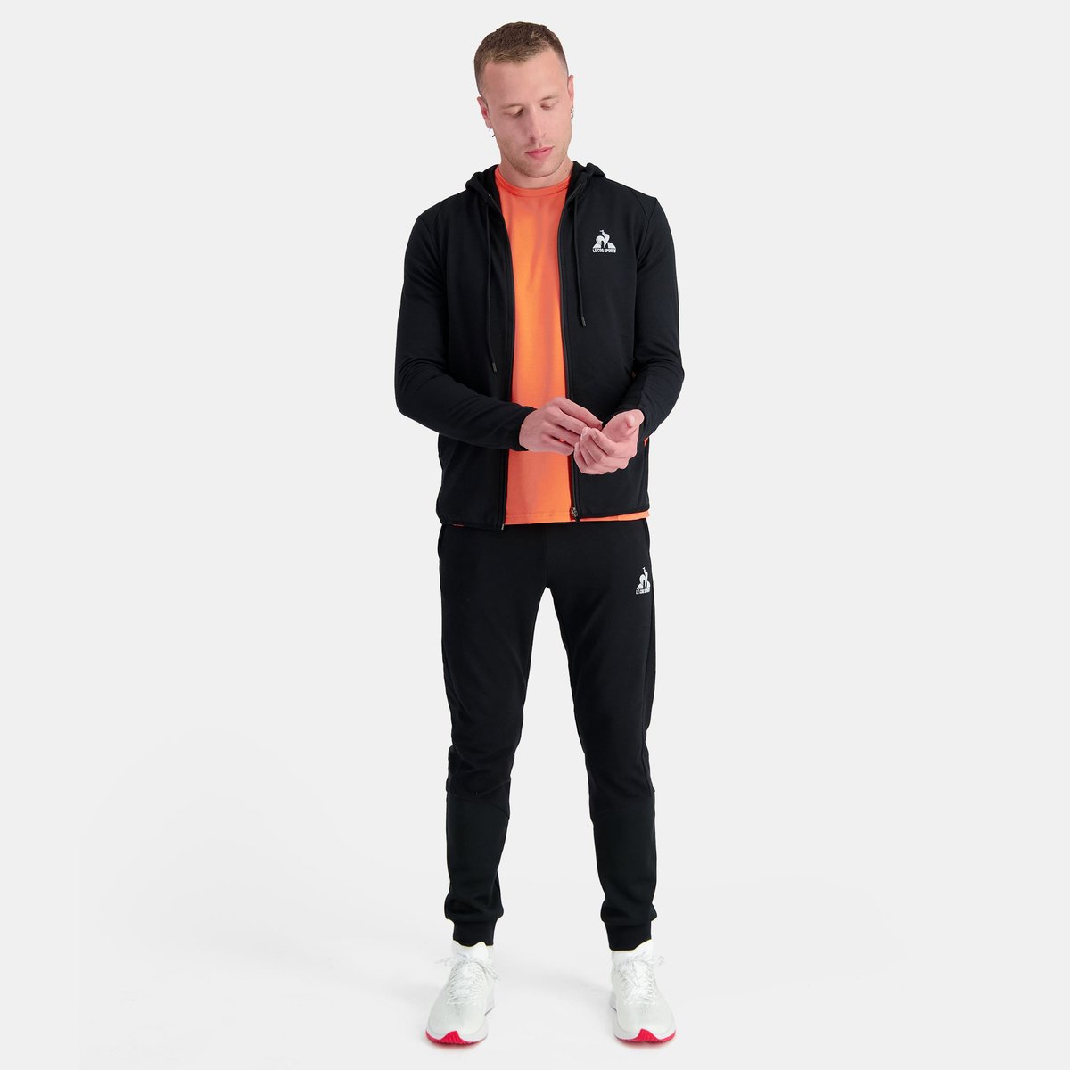 Sweat zippé à capuche Training Performance noir, LE COQ SPORTIF
