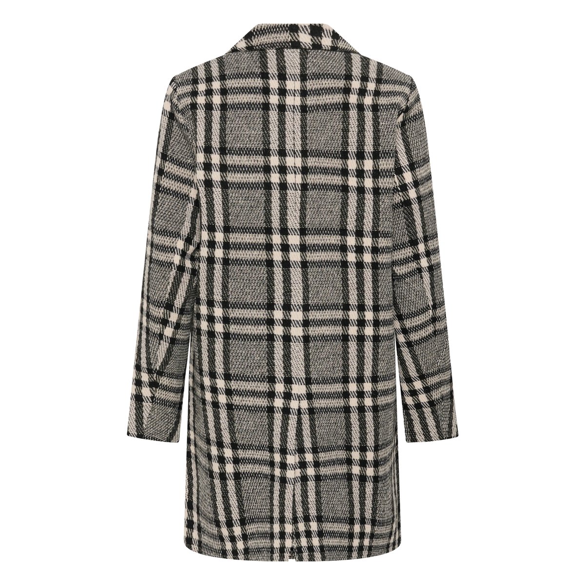 Manteau noir blanc black/chalk chekc, KAFFE