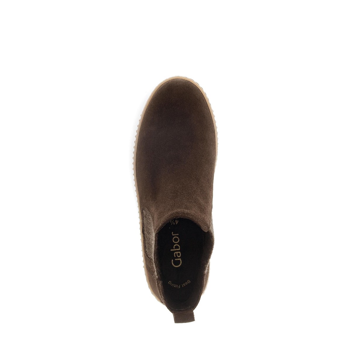 Bottines Chelsea en cuir à talon compensé marron, GABOR