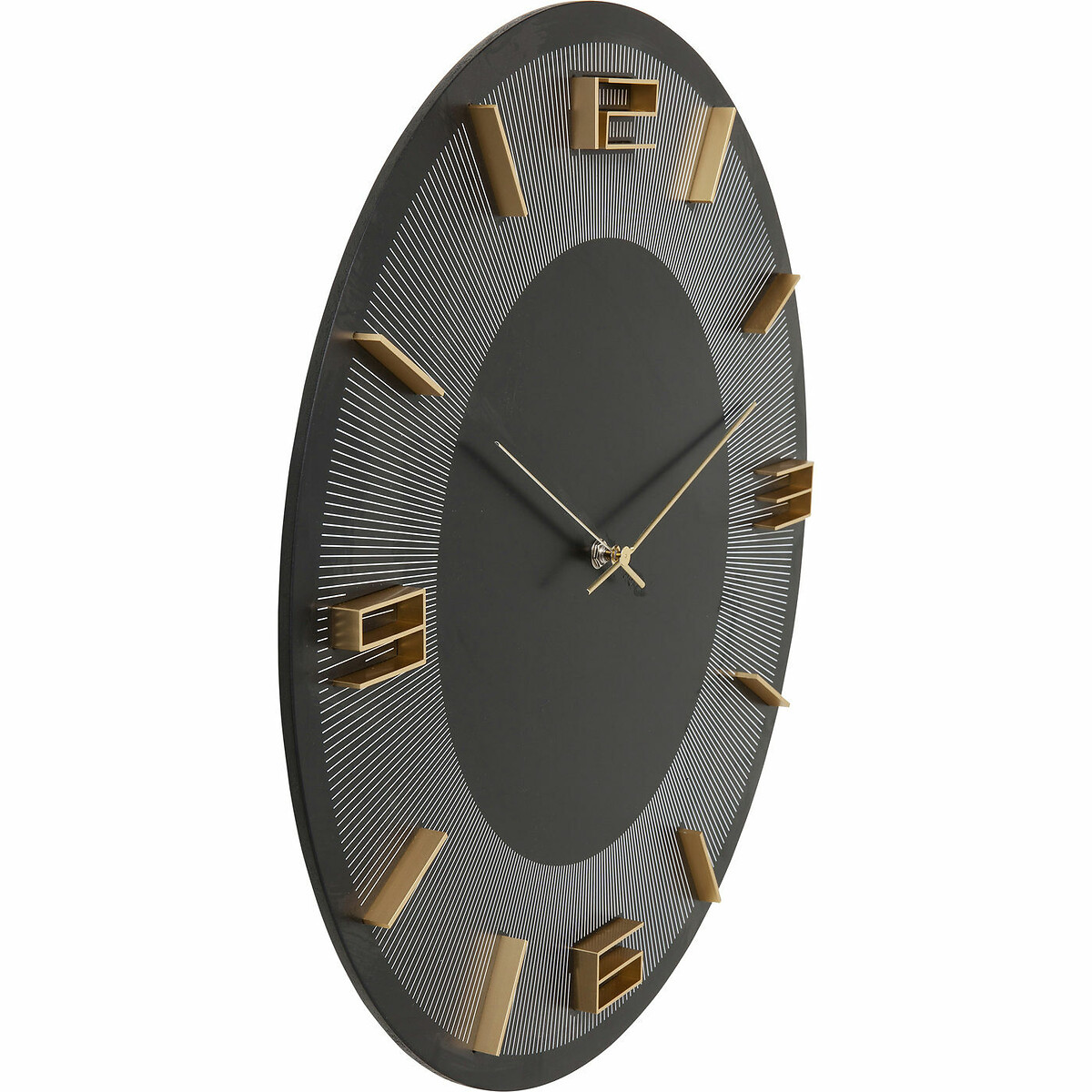 Wall Clock Leonardo Black/Gold Ø49cm black/gold-coloured, KARE DESIGN