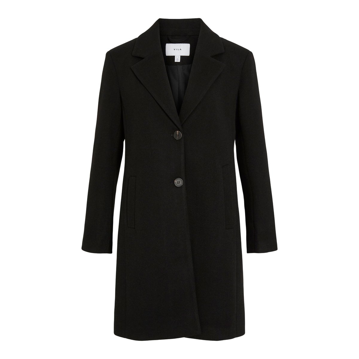 Manteau mi-long boutonné black beauty, VILA