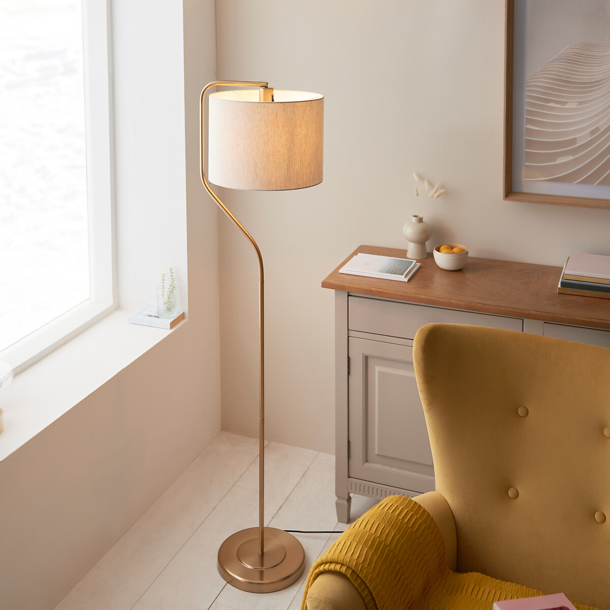 Cleo Floor Light in Brushed Aged Brass natural, ÉDITÉ