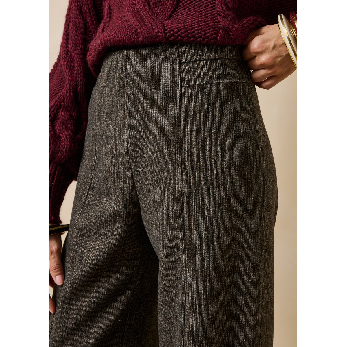 Pantalon droit en milano ecorce, LA FEE MARABOUTEE