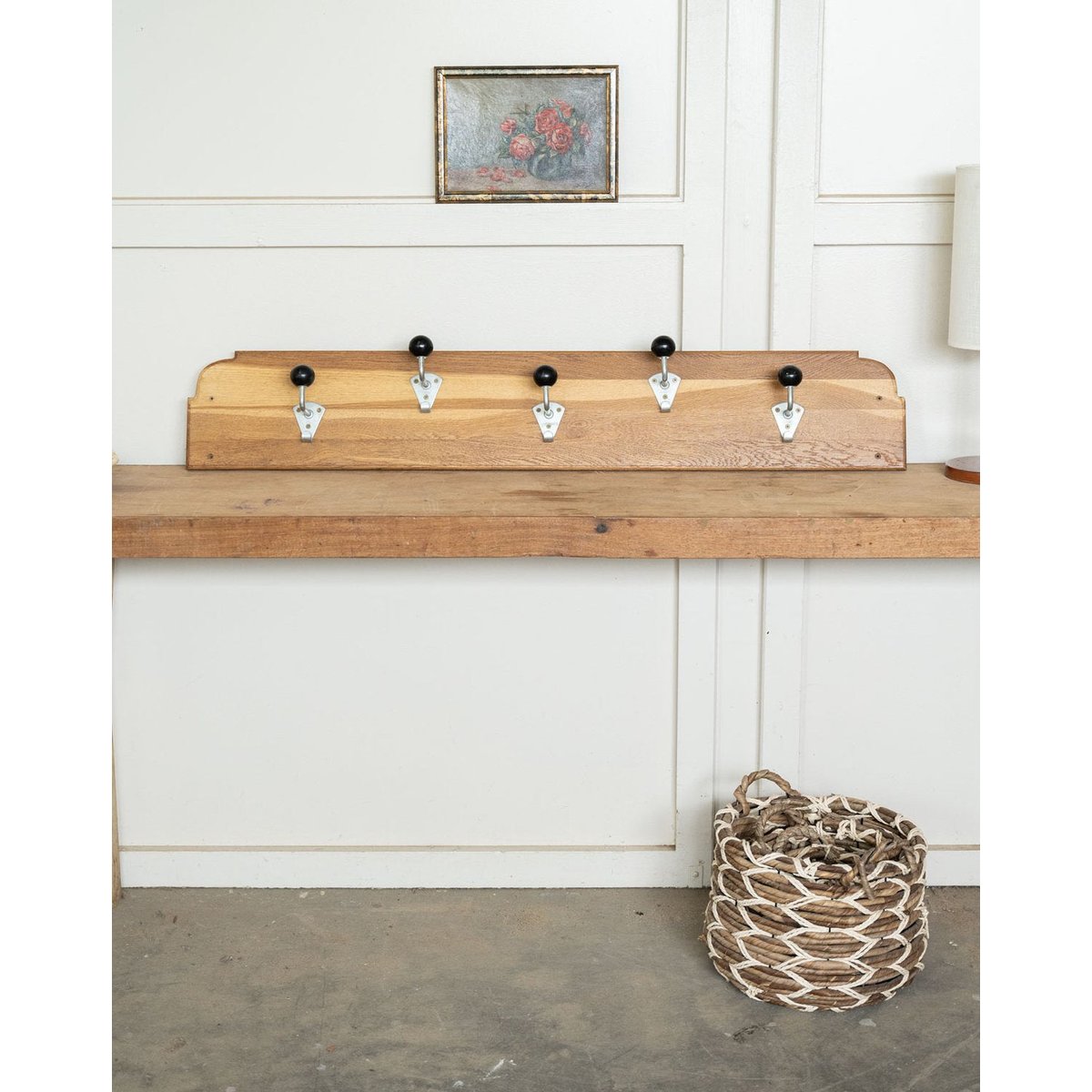 Grand porte-manteau en bois Max N°482 - Bon état bois clair, DEBONGOUT