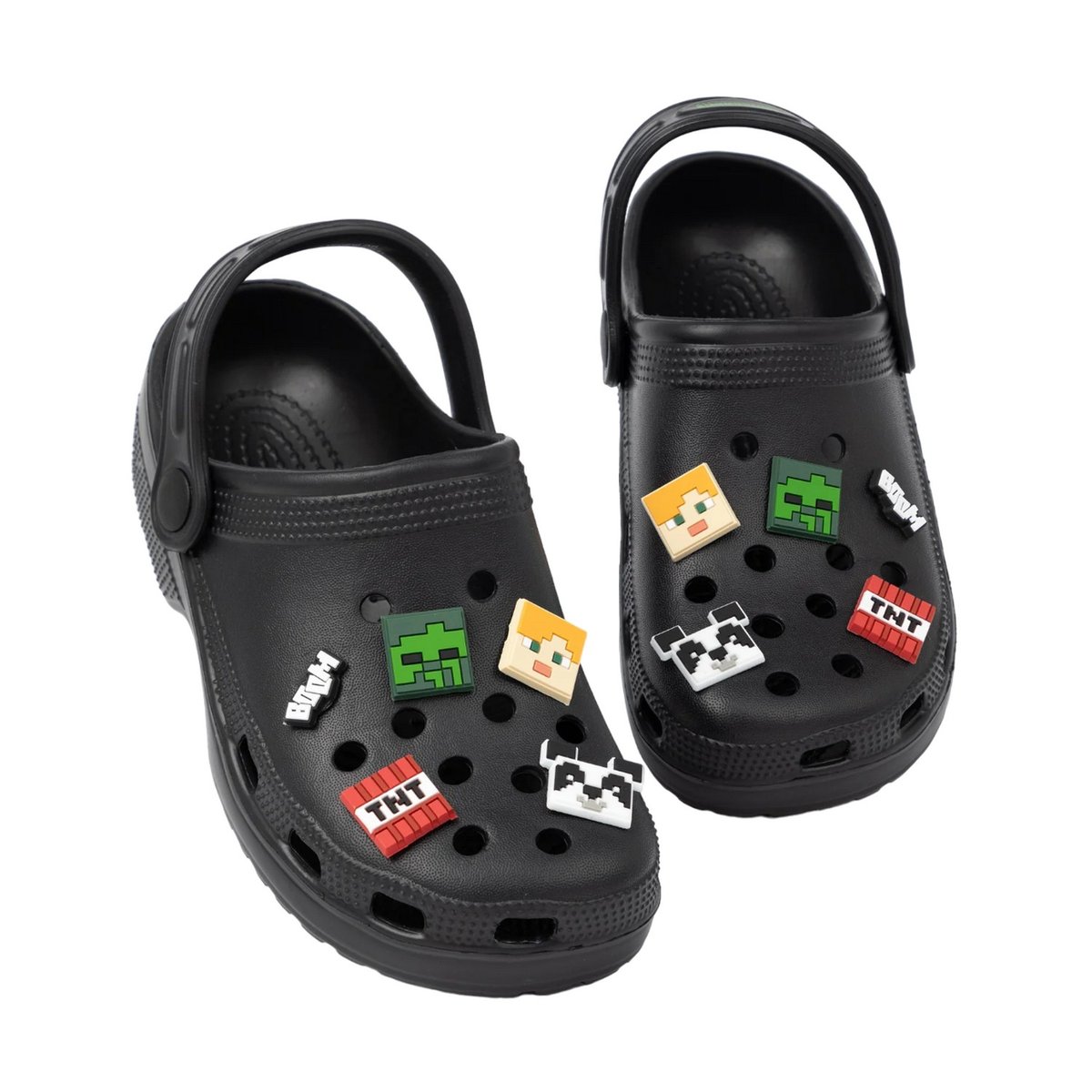 Sabots motifs Alex, Creeper, Panda noir, MINECRAFT