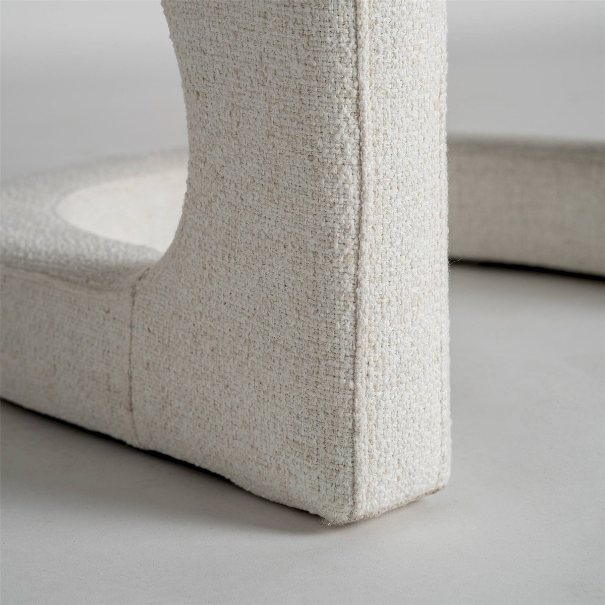 Fauteuil art déco blanc cassé finition naturelle, RECOLLECTION