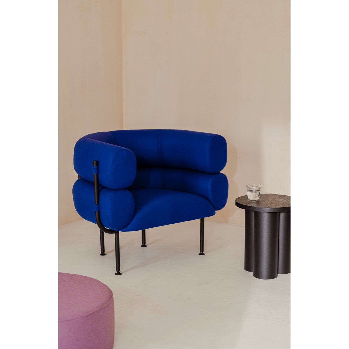 Fauteuil en laine UBI myrtille douce, NOO.MA