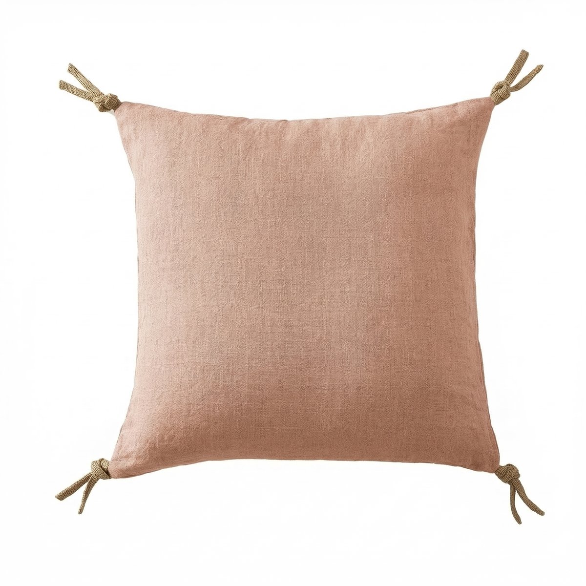 Coussin carré déhoussable 45x45 cm Lin Rosalie Vieux Rose vieux rose, EDEN