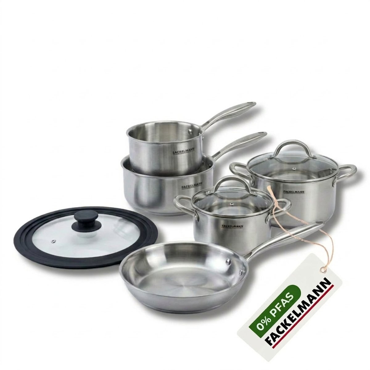 1 poêle 26cm + 2 faitouts 20/24cm + 3 casseroles 14/18cm VITA3 gris, FACKELMANN