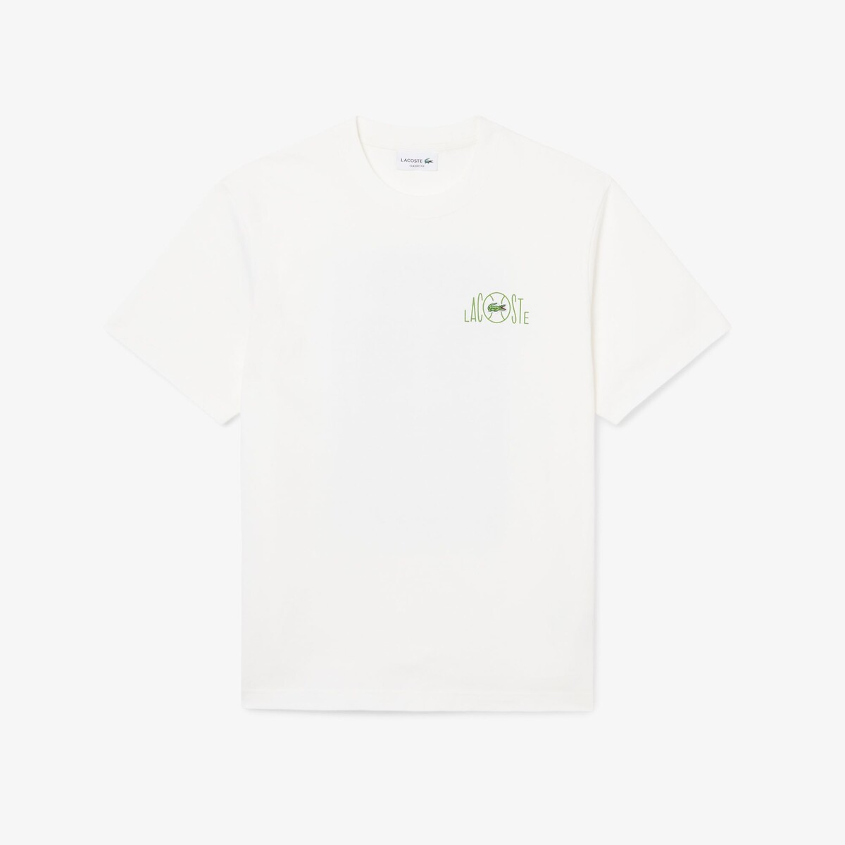 Klassiek T-shirt met logo op de rug wit, LACOSTE
