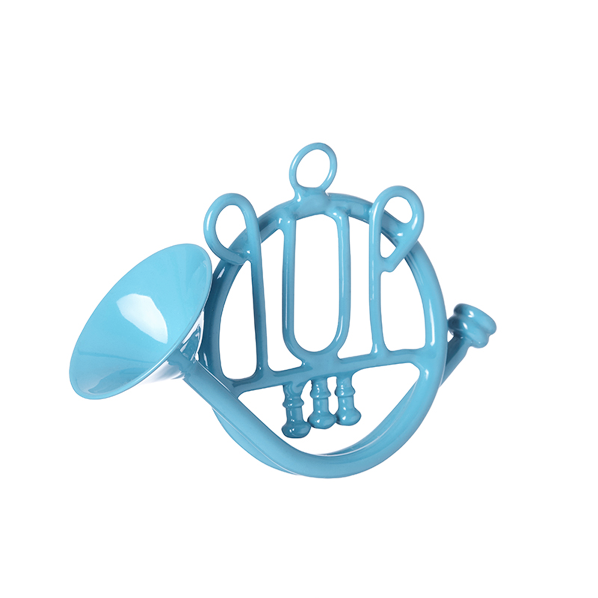Suspension de noël décorative cor de chasse en fer L9 bleu, SIA DECO