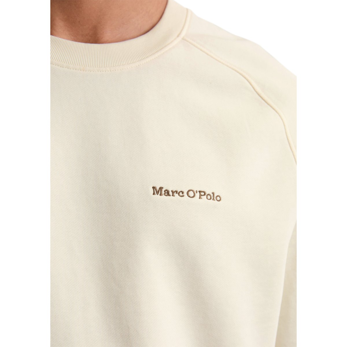 Sweat-shirt régulier en coton recyclé blanc, MARC O'POLO