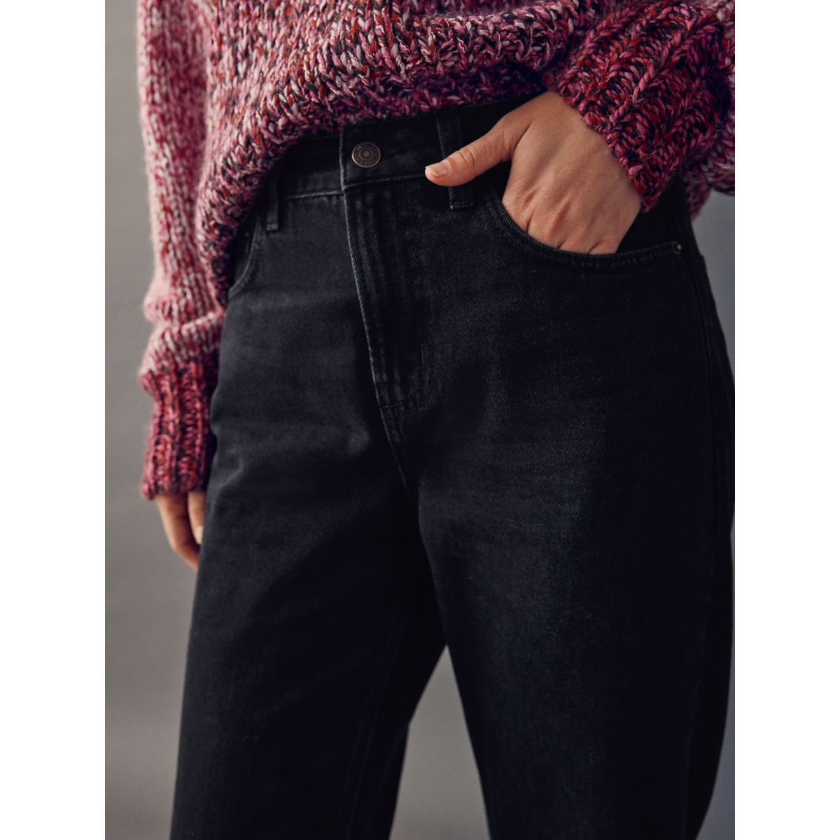 Jeans de jambe droite noir, NEXT
