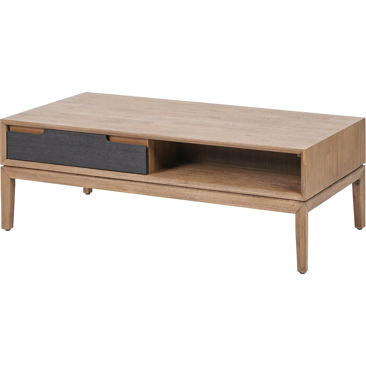 Giano Acacia Wood Storage Coffee Table black/natural, ÉDITÉ