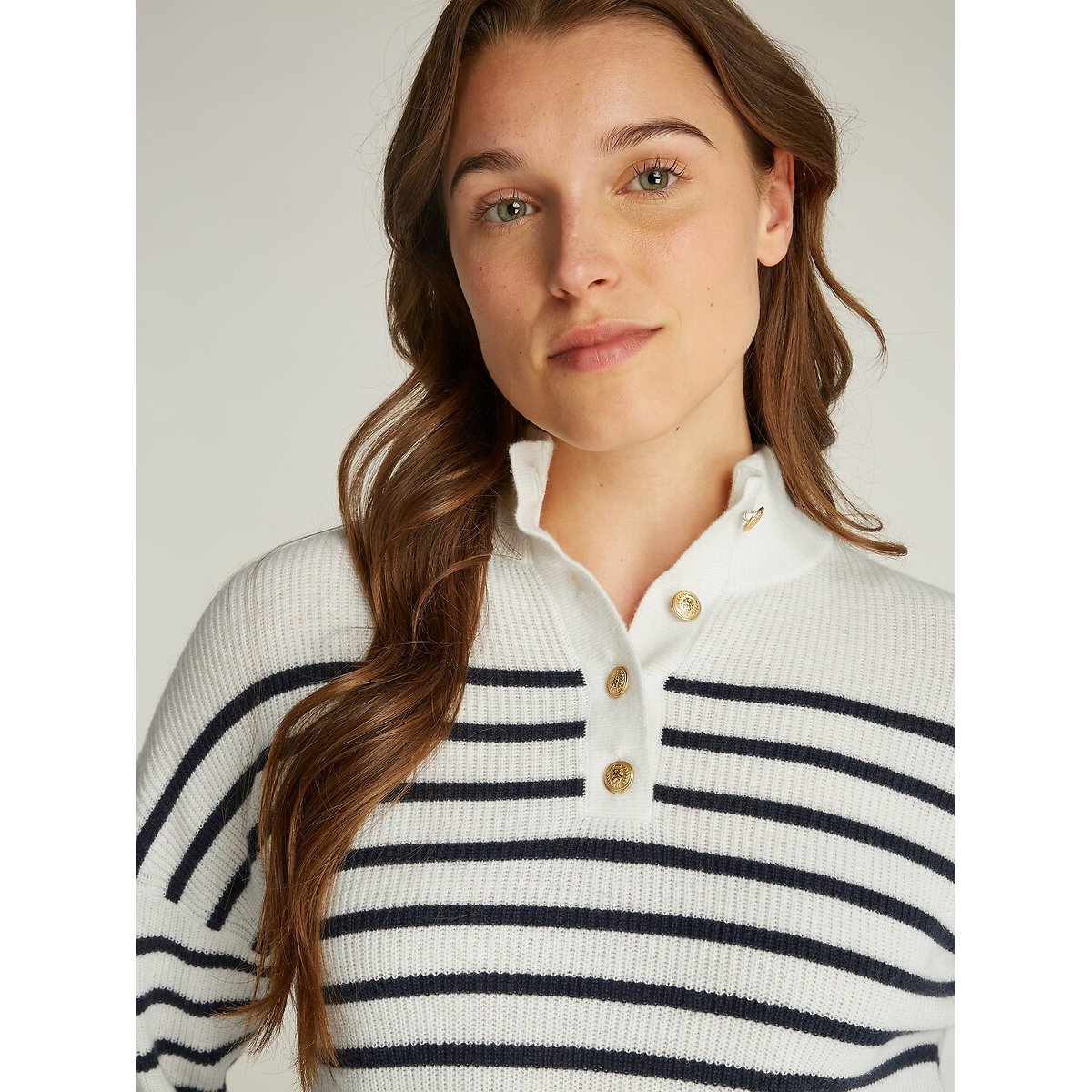 Button-Down Jumper white/navy, TOMMY HILFIGER