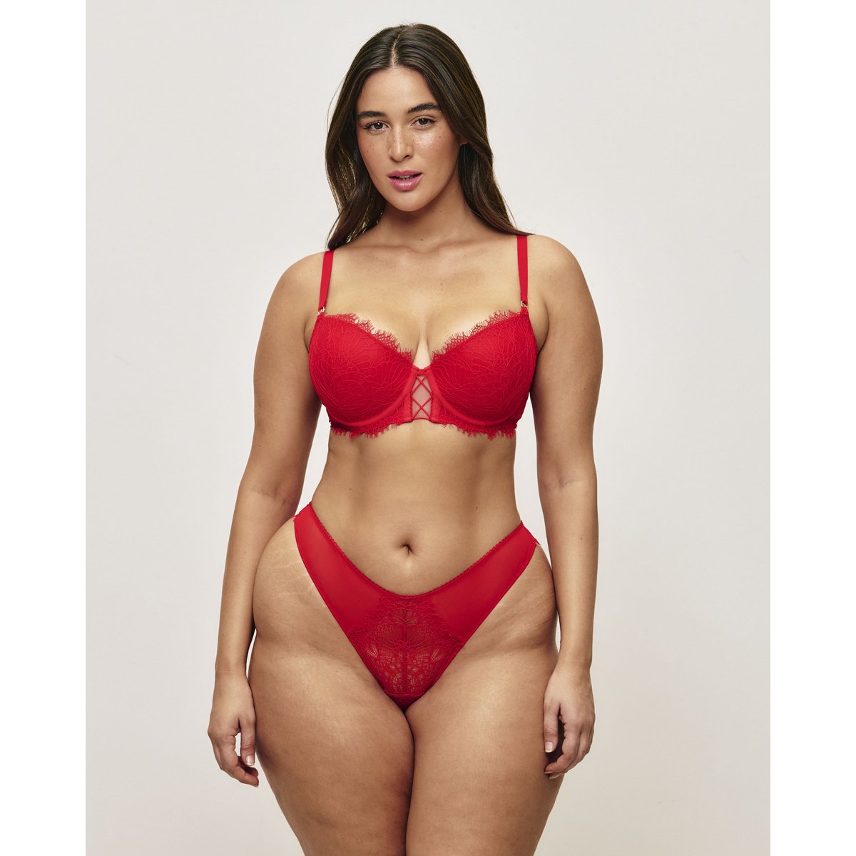 Soutien-gorge push-up en dentelle NIGHTLACIZ rouge, UNDIZ