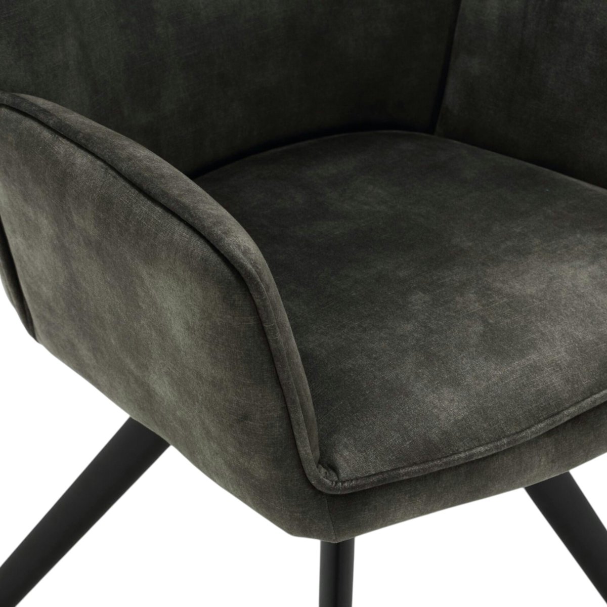 Fauteuil de table moderne en tissu (lot de 2) CORTINA vert, PIER IMPORT