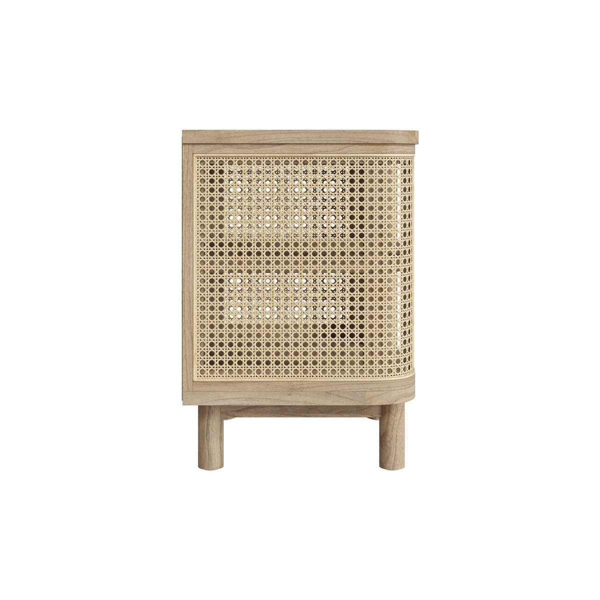 Table de chevet en bois massif et cannage - ANTIK bois clair, MAISON PAVANE
