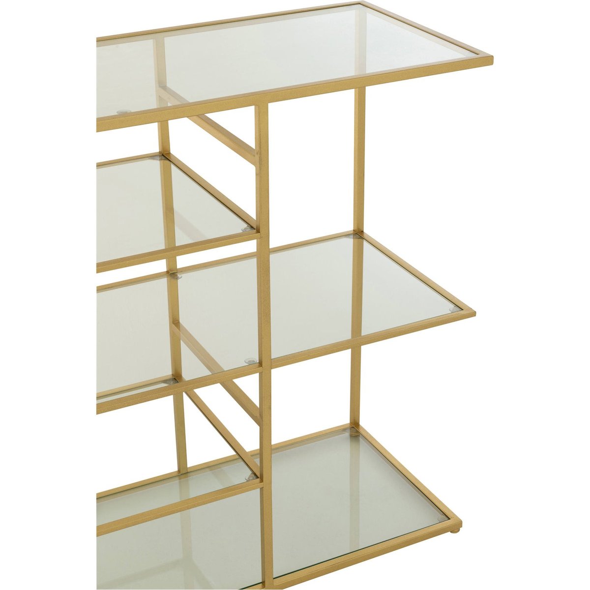 Console rectangulaire en métal et verre doré et verre transparent, RECOLLECTION