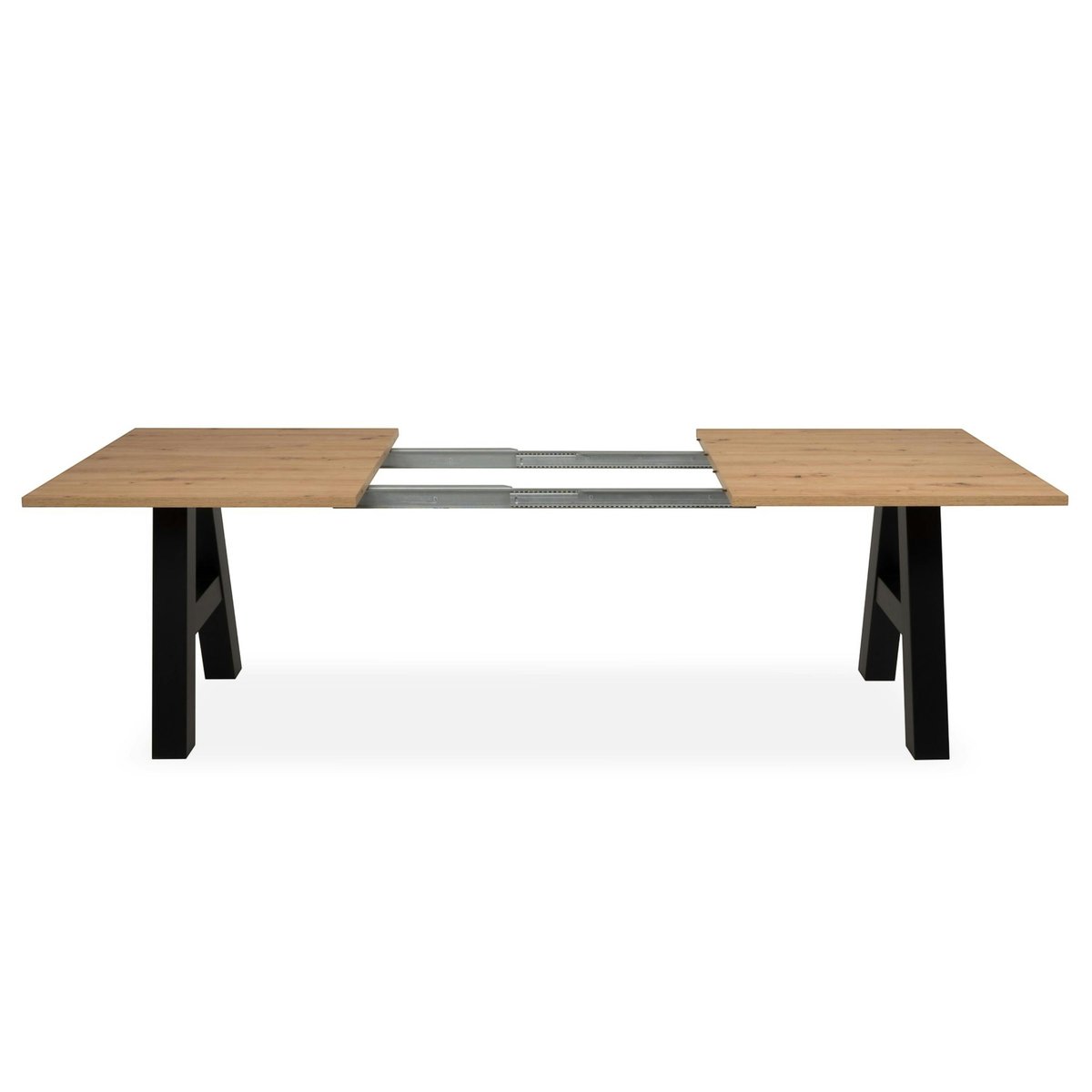 Table extensible effet bois pieds tréteaux 157-234 cm ALVA noir, PIER IMPORT