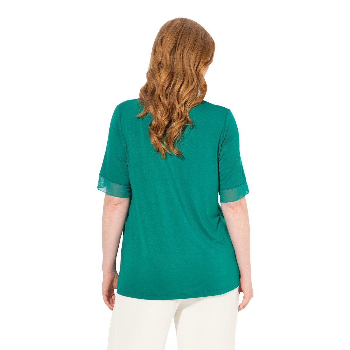 Chemisier asymétrique vert bleu, ULLA POPKEN