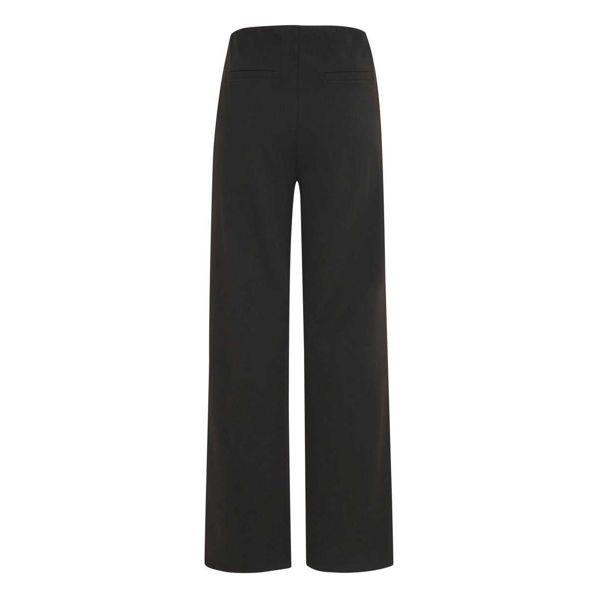 Pantalon coupe droite, jambes larges, taille élastiquée noir, ICHI