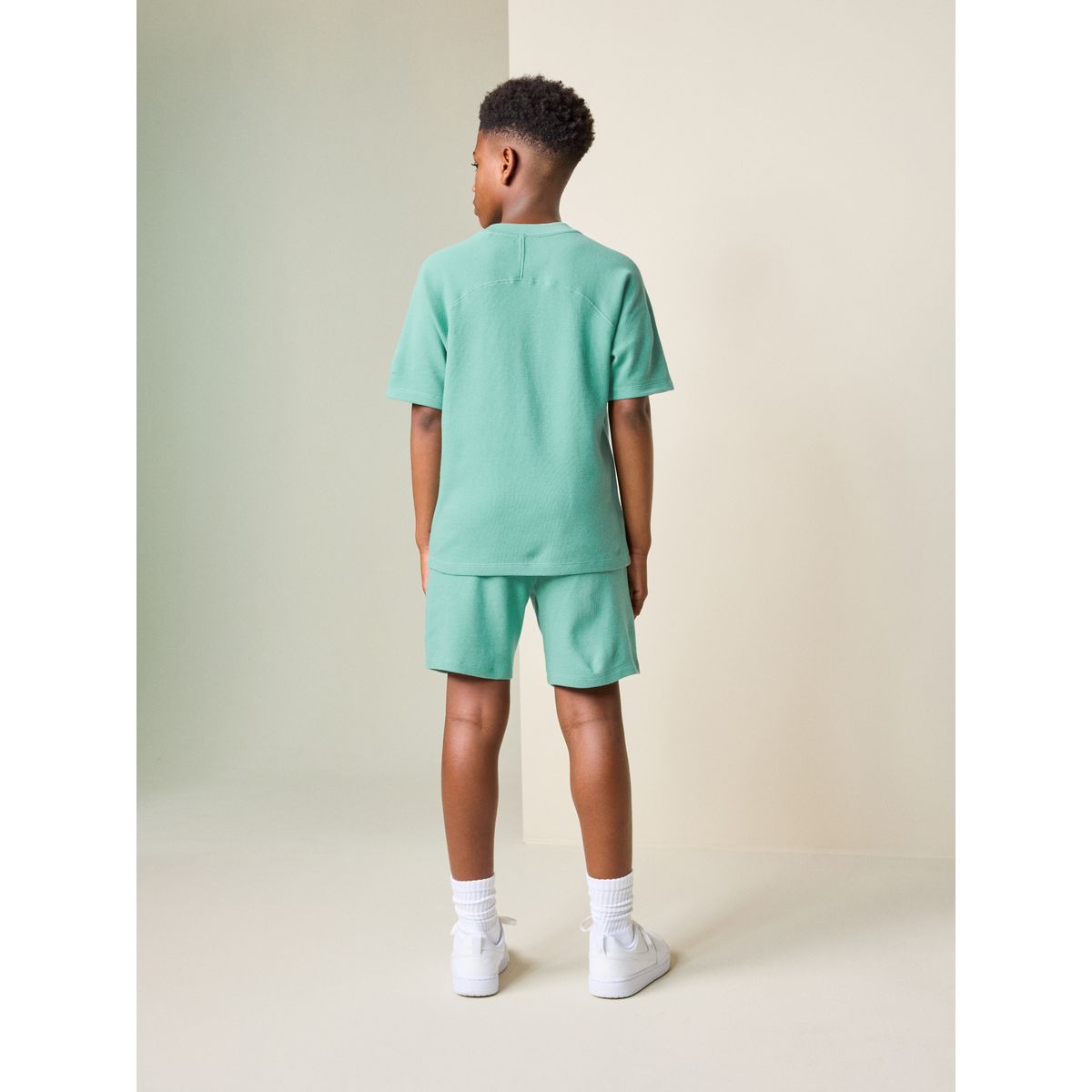 Short et t-shirt texturée à manches courtes vert, NEXT