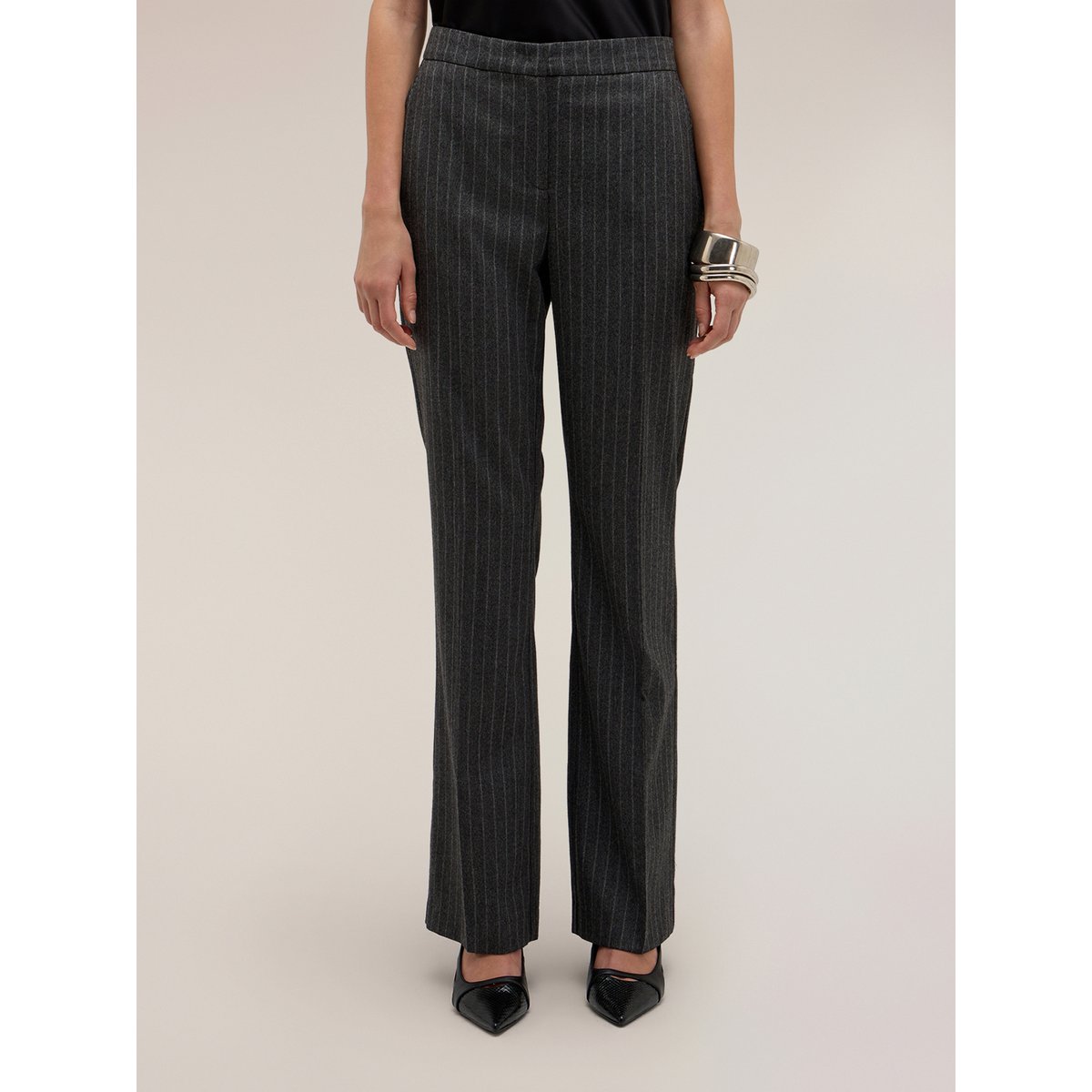 Pantalon flare rayé The Tailoring Lab gris, MOTIVI