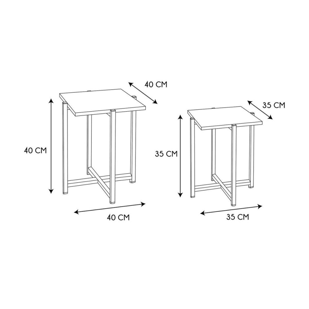 Ensemble de 2 tables gigognes Loka beige, DECORATIE