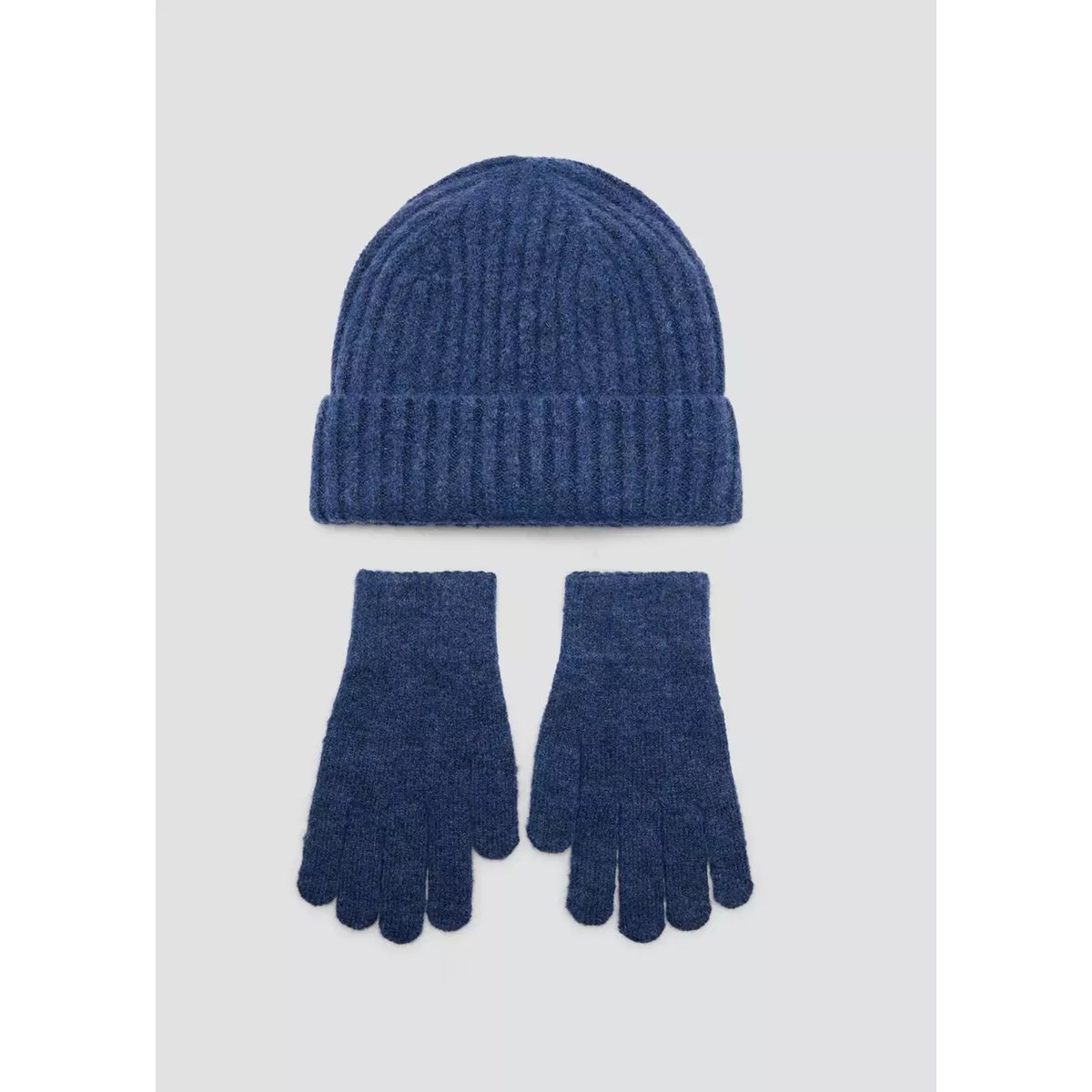 Bonnet maille côtelée bleu marine, MANGO TEEN